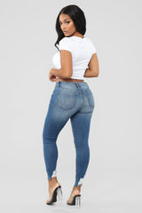 Ego Trip Mid Rise Jeans - Medium Blue Wash