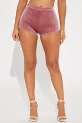 Girl Like Me Velvet Micro Short - Mauve