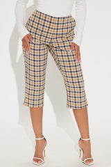 Making Memories Plaid Capri Pant - Navy/combo