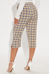 Making Memories Plaid Capri Pant - Navy/combo