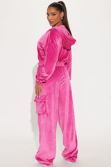 Saint Rhinestone Velour Pant Set - Pink