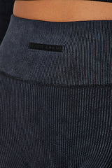 Fighter Ribbed Active Legging Washed Effortless Seamless - Black
