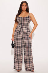 Georgina Plaid Pant Set - Black/combo