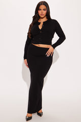 Rosanne Sweater Skirt Set - Black