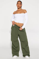 Take It From Here Wide Leg Jogger - Olive