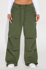 Take It From Here Wide Leg Jogger - Olive