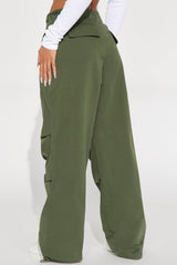 Take It From Here Wide Leg Jogger - Olive