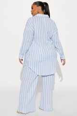 The Perfect Striped Pant Set - Light Blue