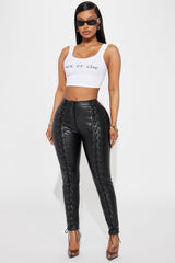 Seeking Pleasure Faux Leather Skinny Pant - Black