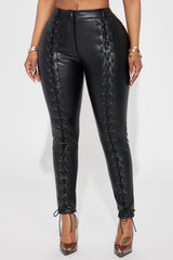 Seeking Pleasure Faux Leather Skinny Pant - Black