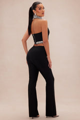 Vanessa Embellished Bandage Pant Set - Black