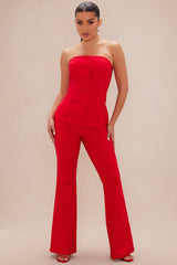 Chrishell Flare Pant Set  - Red