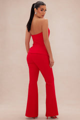 Chrishell Flare Pant Set  - Red