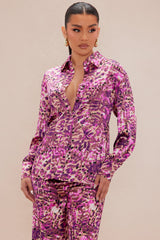 Rylin Satin Pant Set - Purple/combo