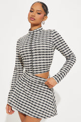 The Abbey Tweed Skirt Set - Black/combo