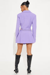 Sexy Ceo Blazer Skirt Set - Lavender