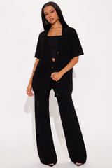 Calli Crochet Pant Set - Black