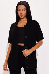 Calli Crochet Pant Set - Black