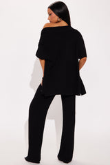 Calli Crochet Pant Set - Black