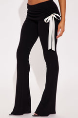 Sweet Escape Foldover Waistband Flare Pant - Black