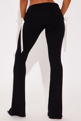 Sweet Escape Foldover Waistband Flare Pant - Black