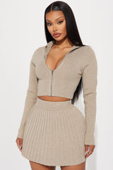 Claudia Sweater Skirt Set - Taupe