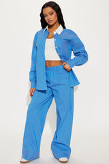 Brooke Striped Pant Set - Blue