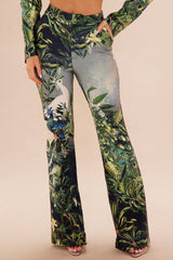 Amanza Blazer Suit Set - Green/combo