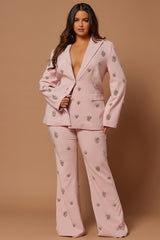 Verona Embellished Pant - Rose