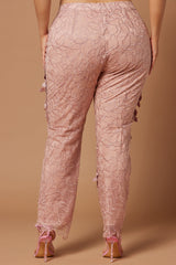 Clarissa Embroidered Pant - Rose