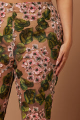 Elodie Floral Embroidered Pant - Pink/combo