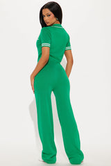 Preppy Babe Sweater Pant Set - Kelly Green