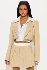 Chelsea Blazer Skort Set - Taupe
