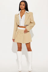Chelsea Blazer Skort Set - Taupe