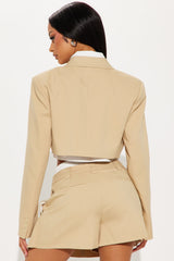 Chelsea Blazer Skort Set - Taupe