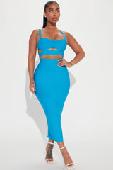 Breaking Habits Bandage Skirt Set  - Aqua