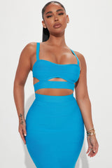 Breaking Habits Bandage Skirt Set  - Aqua