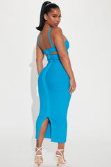 Breaking Habits Bandage Skirt Set  - Aqua