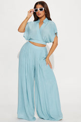 Mea Gauze Pant Set - Blue