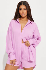 Bethany Textured Short Set - Pink