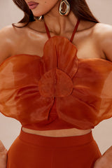 Samaria Wide Leg Pant Set - Cognac