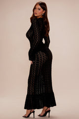 Maribelle Crochet Skirt Set - Black