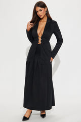 Sitting Pretty Maxi Skirt Set - Black