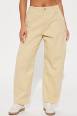 Irina Barrel Pant - Taupe