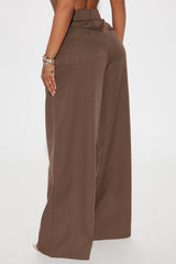 Taylor Wide Leg Trouser - Mocha