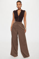 Taylor Wide Leg Trouser - Mocha