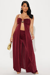The Aubrey Pant Set  - Burgundy