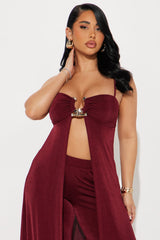 The Aubrey Pant Set  - Burgundy