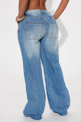 Amaria Non Stretch Tinted Wide Leg Jeans - Medium Wash