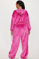 Saint Rhinestone Velour Pant Set - Pink